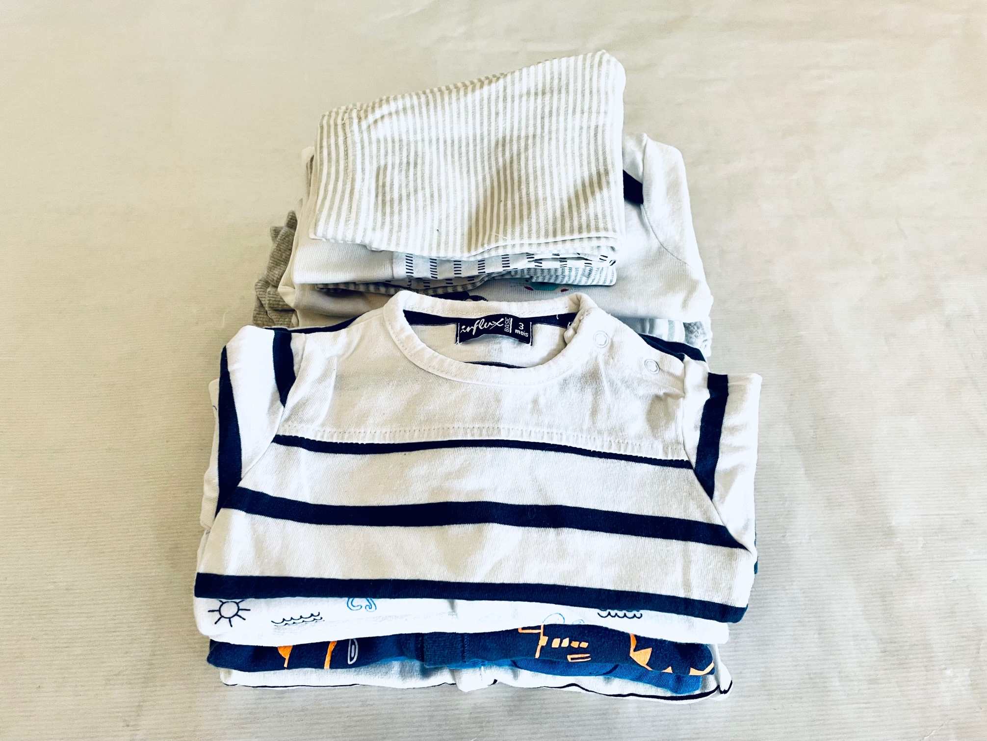 Kék-fehér-szürke-csíkos kollekció - 56/62 fiú - Image 2